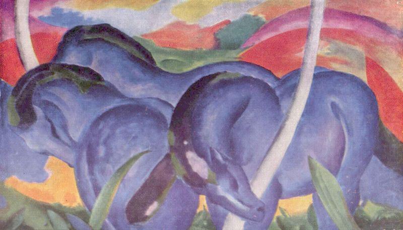 Franz Marc Die groben blauen Pferde china oil painting image